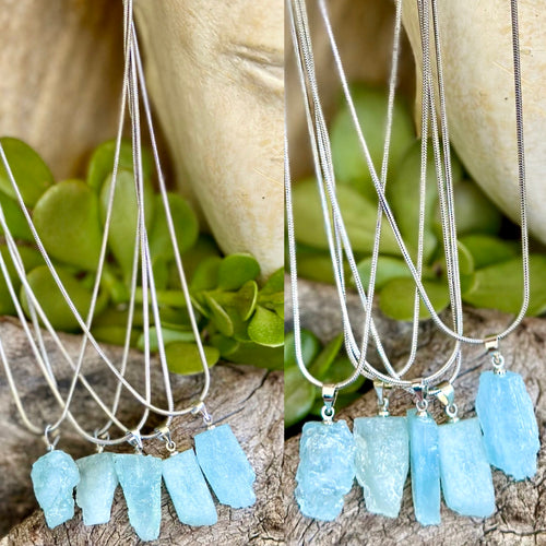 Raw Aquamarine Necklace