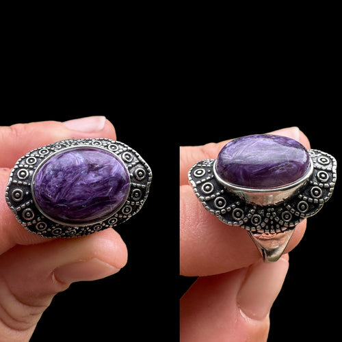 Charoite Adjustable Ring