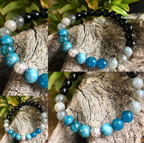 Black Onyx, Labradorite, Blue Apatite