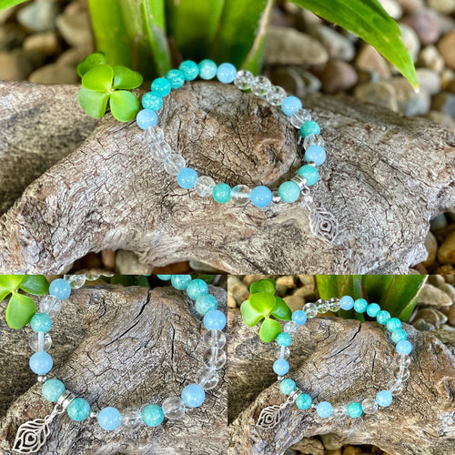 Aquamarine, Peruvian Amazonite and Clear Quartz