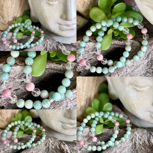 Peruvian Amazonite, Rhodonite & Clear Quartz