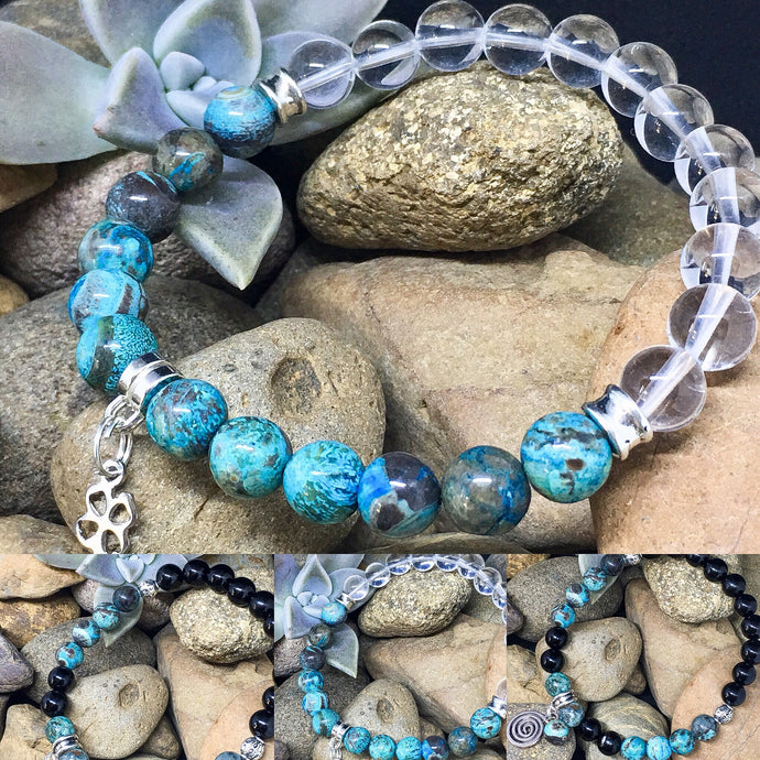Ocean Agate ( add either Black Tourmaline or Clear Quartz)